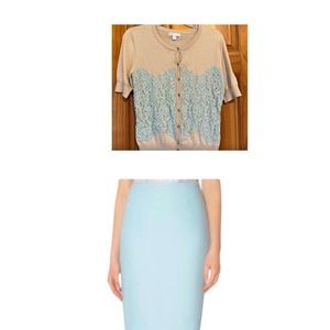 NY & Co sweater with Limited Faux Leather Skirt